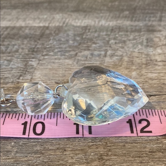 Vintage Elegant Lightweight Heart Pendant Necklace 12” SO SPARKLY 💫 - Picture 15 of 16